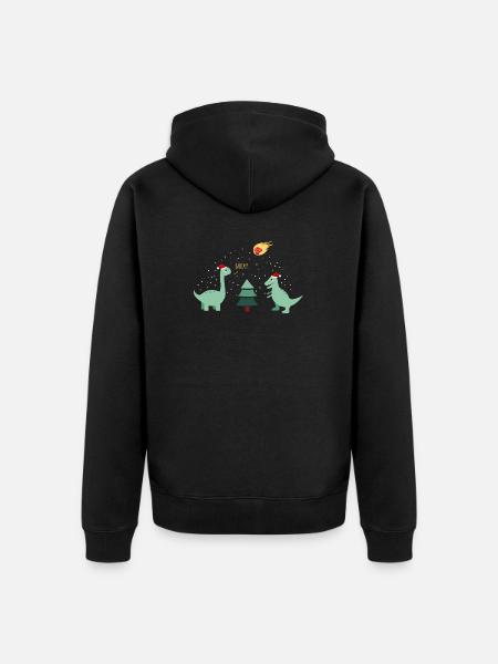 Christmas dinosaur - Unisex Premium Organic Zip Hoodie - black