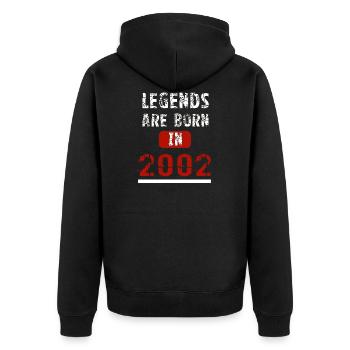 Legends Are Born In 2002 - Unisex Premium Organic Zip Hoodie - black - Back - Nico (187cm)