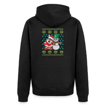 Noël et bonhomme de neige - Veste à capuche bio Premium Unisexe - noir - Dos - Nico (187cm)