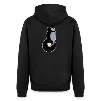 chat disque vinyle amitié cadeau mus - Veste à capuche bio Premium Unisexe - noir - Dos - Nico (187cm)