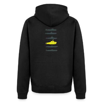 Gelbes Uboot Musik Marine Geschenk Submarine - Unisex Premium Bio Zip Hoodie - Schwarz - Hinten - Nico (187cm)