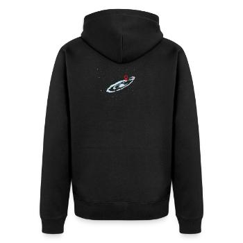 Galaxie Geschenk Weltall Standort Galaxy Sterne - Unisex Premium Bio Zip Hoodie - Schwarz - Hinten - Nico (187cm)