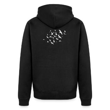 Vögel Vogelschwarm fliegen Schwarm Vogel Geschenk - Unisex Premium Bio Zip Hoodie - Schwarz - Hinten - Nico (187cm)
