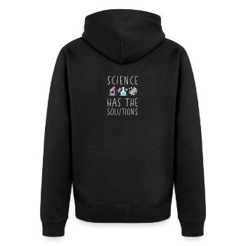 Science Shirt - Naturwissenschaften - Unisex Premium Bio Zip Hoodie - Schwarz - Hinten - Nico (187cm)