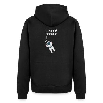 Science Shirt - Naturwissenschaften - Unisex Premium Bio Zip Hoodie - Schwarz - Hinten - Nico (187cm)