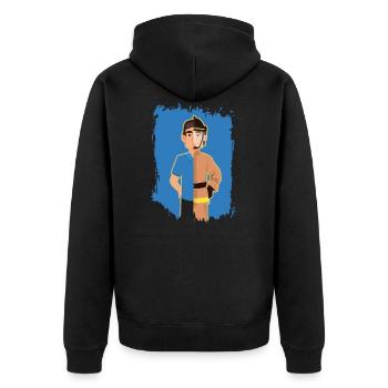 Héros de la vie quotidienne | Héros héros sauveteur - Veste à capuche bio Premium Unisexe - noir - Dos - Nico (187cm)