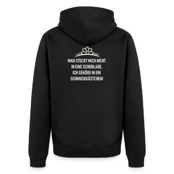 Jewelry drawer princess unique gift lady - Unisex Premium Organic Zip Hoodie - black - Back - Nico (187cm)
