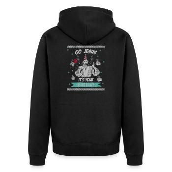 Go Jesus it's your birthday birthday gift - Unisex Premium Organic Zip Hoodie - black - Back - Nico (187cm)