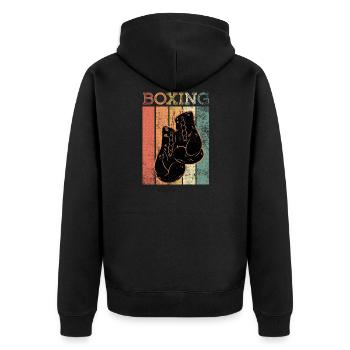 boxing boxing boxing boxing gift fight - Unisex Premium Organic Zip Hoodie - black - Back - Nico (187cm)
