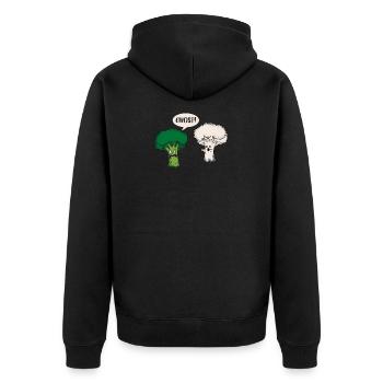 Funny Broccoli Cauliflower Ghost Ghost Gift - Unisex Premium Organic Zip Hoodie - black - Back - Nico (187cm)