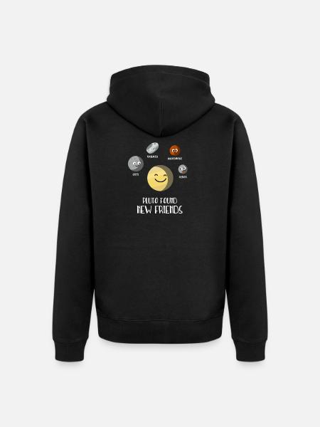 Pluto Found New Friends Dwarf Planets Universe - Unisex Premium Organic Zip Hoodie - black