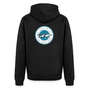 Flugzeug - Unisex Premium Bio Zip Hoodie - Schwarz - Hinten - Nico (187cm)
