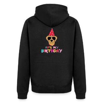 C’est mon anniversaire de chien de anniversaire de anniversaire - Veste à capuche bio Premium Unisexe - noir - Dos - Nico (187cm)