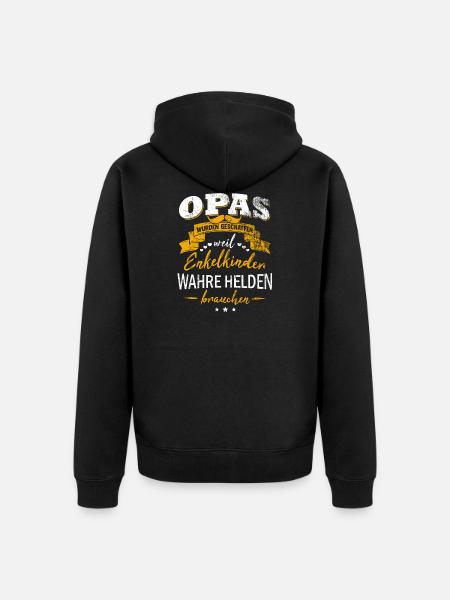 opa geburtstag grossvater geschenk - Unisex Premium Bio Zip Hoodie - Schwarz