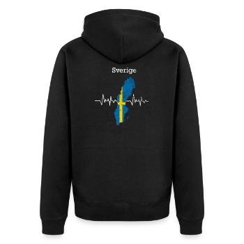 schweden - Unisex Premium Bio Zip Hoodie - Schwarz - Hinten - Nico (187cm)