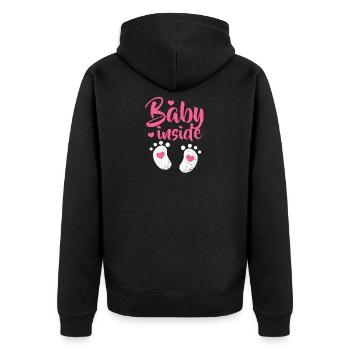 infant - Unisex Premium Organic Zip Hoodie - black - Back - Nico (187cm)