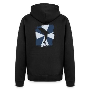 Cadeau autiste dauphin océan thérapie sous-marine - Veste à capuche bio Premium Unisexe - noir - Dos - Nico (187cm)
