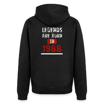 Legends Are Born In 1988 - Unisex Premium Organic Zip Hoodie - black - Back - Nico (187cm)