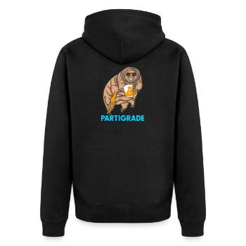 Partigrade - Lustige Tardigrade - Unisex Premium Bio Zip Hoodie - Schwarz - Hinten - Nico (187cm)