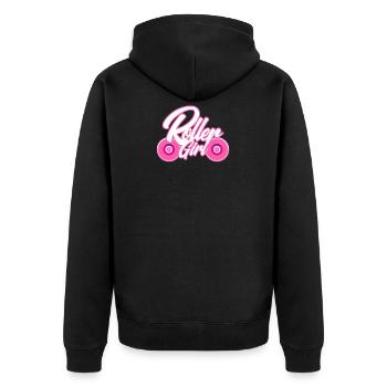 Roller Mädchen - Unisex Premium Bio Zip Hoodie - Schwarz - Hinten - Nico (187cm)