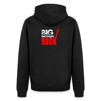Big Brothers Rock - Unisex Premium Bio Zip Hoodie - Schwarz - Hinten - Nico (187cm)