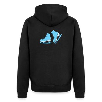 Figure skating children's shoes gift Christmas - Unisex Premium Organic Zip Hoodie - black - Back - Nico (187cm)