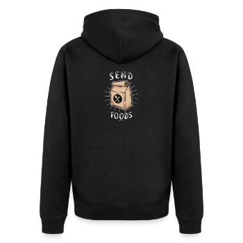 envoyer des aliments cadeau - Veste à capuche bio Premium Unisexe - noir - Dos - Nico (187cm)
