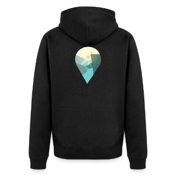 Norwegen-Kanzel in Rogaland-Andenken und Geschenk - Unisex Premium Bio Zip Hoodie - Schwarz - Hinten - Nico (187cm)