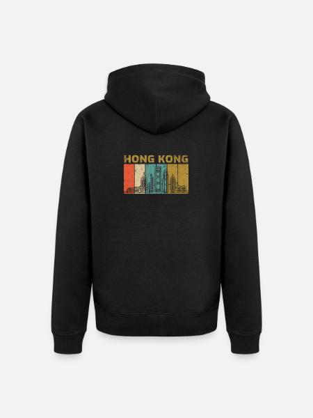 Hong Kong - Unisex Premium Organic Zip Hoodie - black