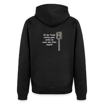 Flasher blanc - Veste à capuche bio Premium Unisexe - noir - Dos - Nico (187cm)