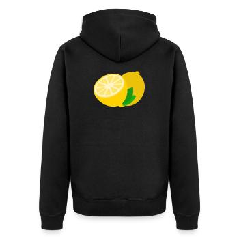 Aigre Citron Jaune Citron Vert - Veste à capuche bio Premium Unisexe - noir - Dos - Nico (187cm)