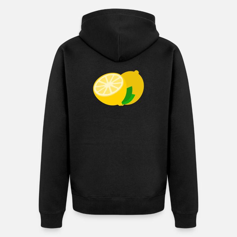 Zitrone Geschenk Gelb Limette Sauer - Unisex Premium Bio Zip Hoodie - Schwarz