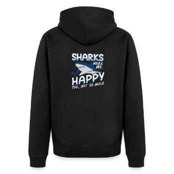 requin - Veste à capuche bio Premium Unisexe - noir - Dos - Nico (187cm)