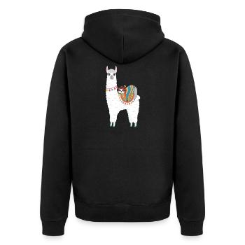 Sloth dort sur le lama - Veste à capuche bio Premium Unisexe - noir - Dos - Nico (187cm)