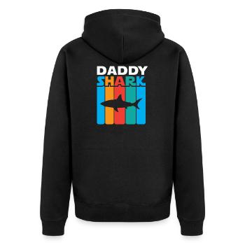 Daddy Shark - Unisex Premium Bio Zip Hoodie - Schwarz - Hinten - Nico (187cm)