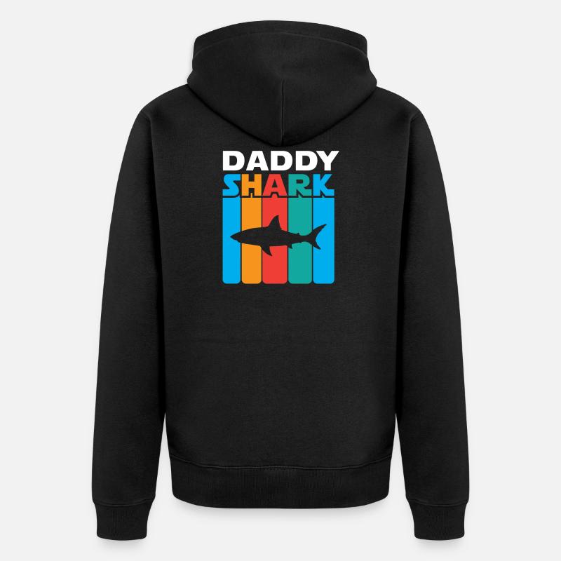 Daddy Shark - Unisex Premium Bio Zip Hoodie - Schwarz