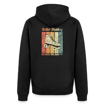 roller skates - Unisex Premium Bio Zip Hoodie - Schwarz - Hinten - Nico (187cm)