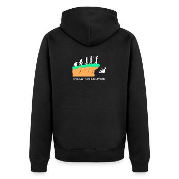 Evolution Smombie - Smartphone - Unisex Premium Organic Zip Hoodie - black - Back - Nico (187cm)