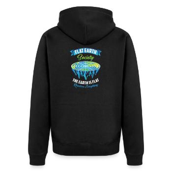 Flat Earth Flat Earth Conspiracy Theory Globe - Unisex Premium Organic Zip Hoodie - black - Back - Nico (187cm)