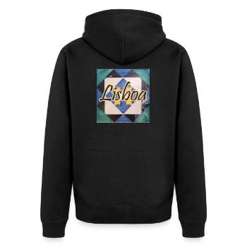 COOL LISBOA LISBON LISBONNE PORTUGAL CARREAUX - Veste à capuche bio Premium Unisexe - noir - Dos - Nico (187cm)