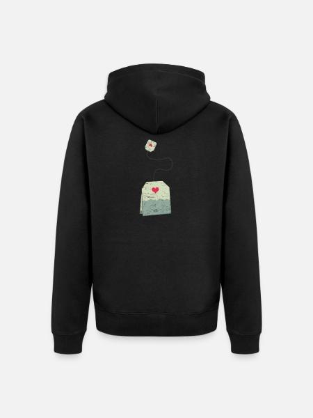Theezakje Gift Baby Zwangere moeder - Uniseks Premium bio ziphoodie - zwart