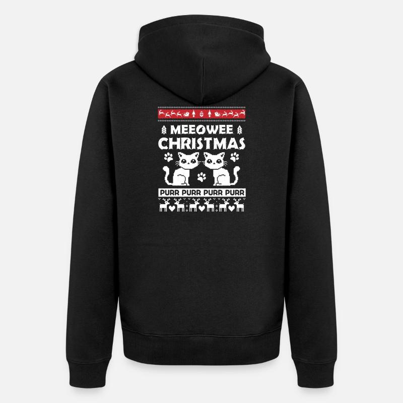 Meeowee Christmas - Chat - Veste à capuche bio Premium Unisexe - noir