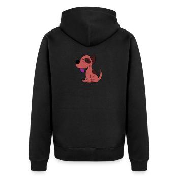 Doux chien chien amour chien cadeau Wau Amour animal - Veste à capuche bio Premium Unisexe - noir - Dos - Nico (187cm)