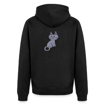 Doux chat Cat Amour de chat cadeau Miau Amour animal - Veste à capuche bio Premium Unisexe - noir - Dos - Nico (187cm)