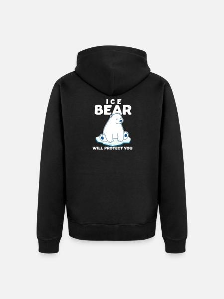 Icebear - Unisex Premium Organic Zip Hoodie - black