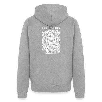 Koala bear - Unisex Premium Organic Zip Hoodie - heather grey - Back - Nico (187cm)