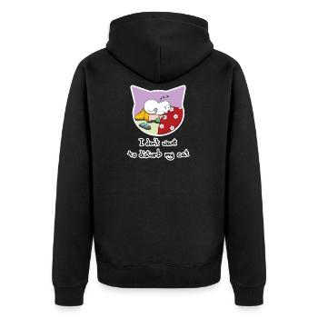 Don't Want To Disturb My Cat - Haustierbesitzer - Unisex Premium Bio Zip Hoodie - Schwarz - Hinten - Nico (187cm)