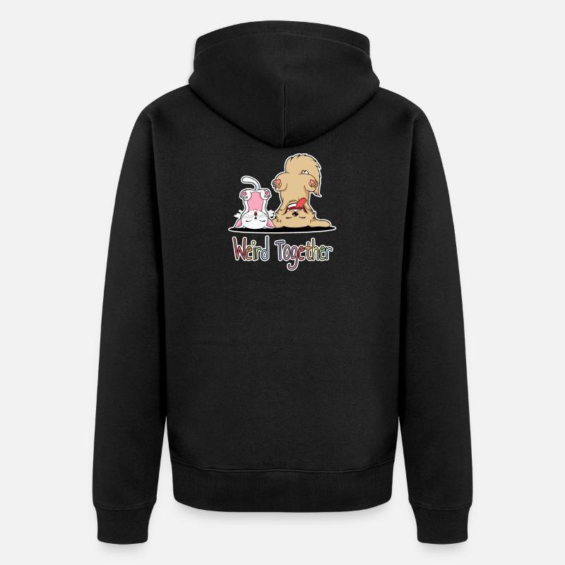 Weird Together - Animaux de compagnie de l’amitié chatine - Veste à capuche bio Premium Unisexe - noir