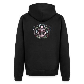L'amour est mon ancre - Veste à capuche bio Premium Unisexe - noir - Dos - Nico (187cm)