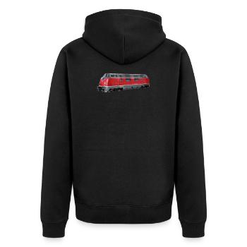 Zug züge Eisenbahn Eisenbahn Lokomotive Geschenk - Unisex Premium Bio Zip Hoodie - Schwarz - Hinten - Nico (187cm)